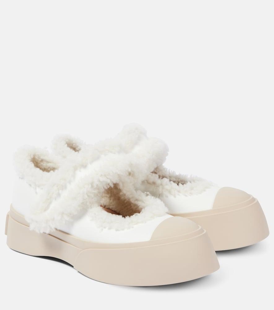 marni pablo shearling-lined leather sneakers