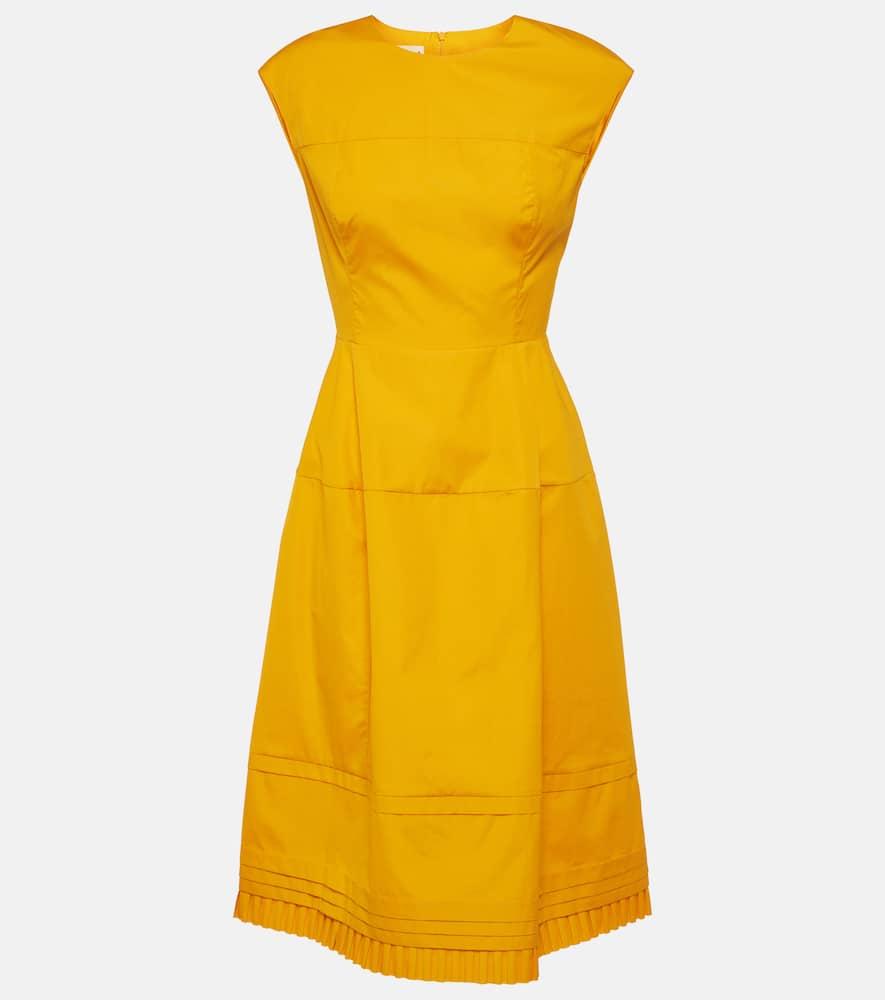 marni pleated cotton midi dress