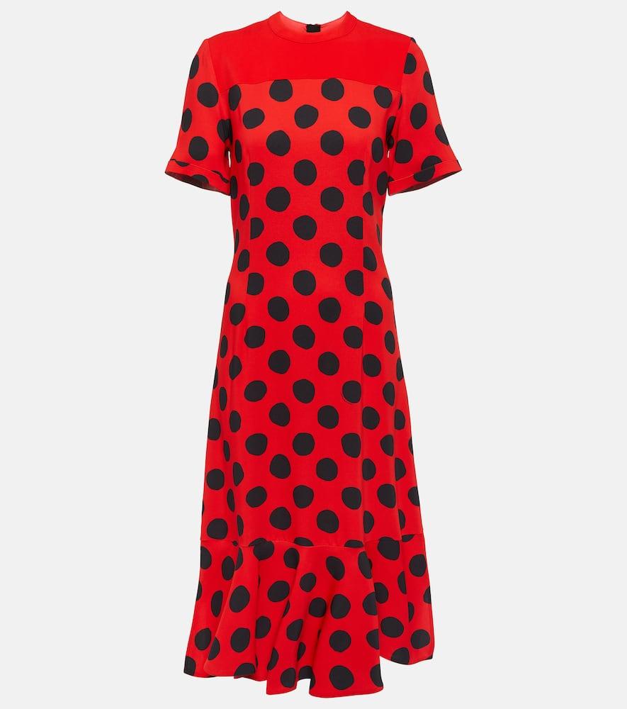 marni polka dot cady midi dress