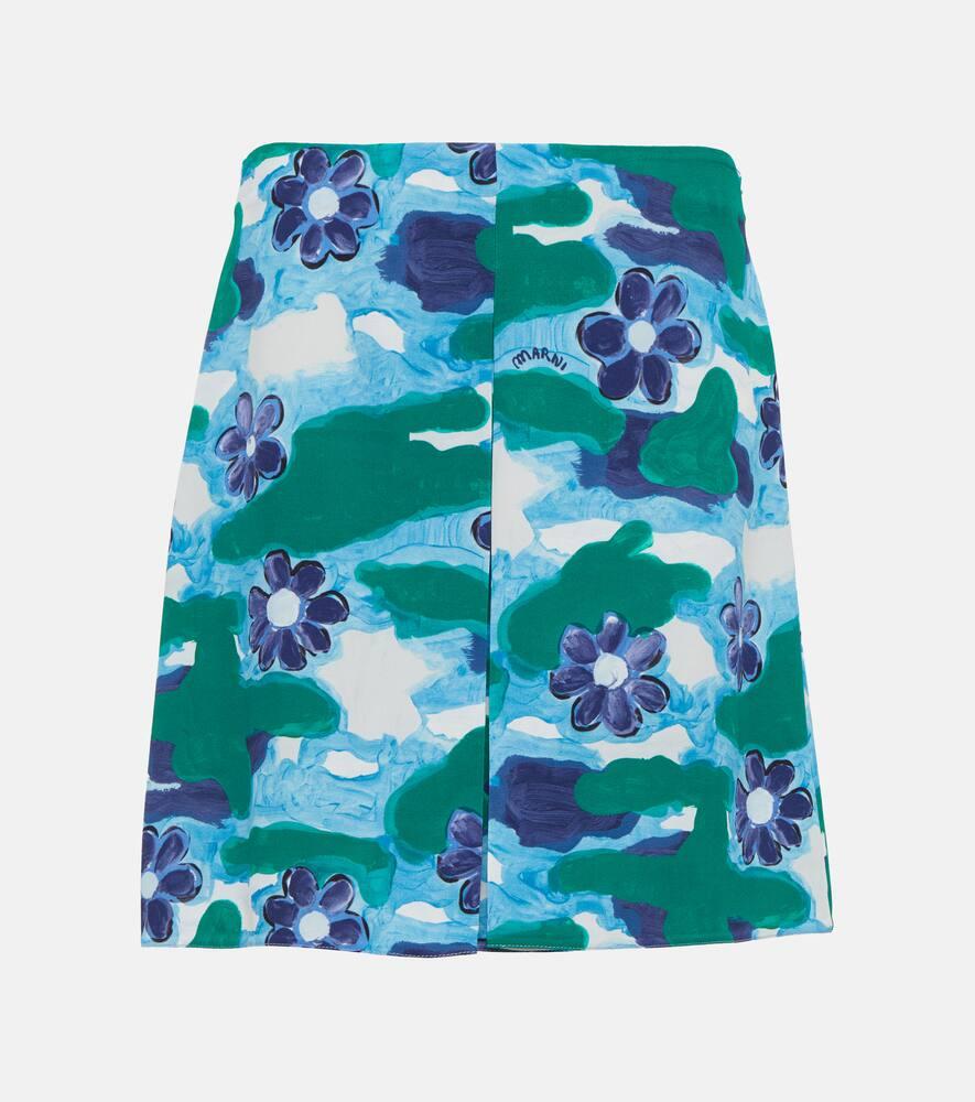 marni printed cady miniskirt