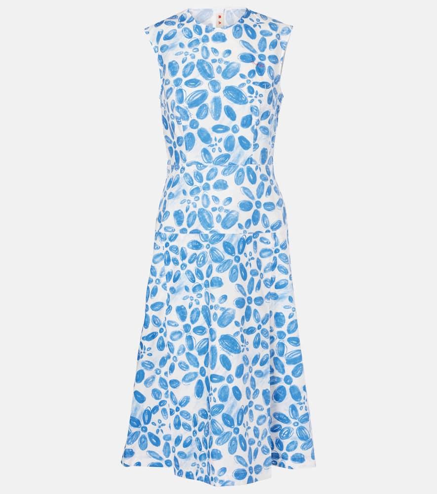 marni printed cotton midi dress