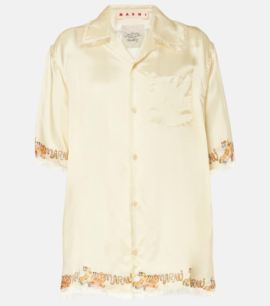 marni printed satin shirt