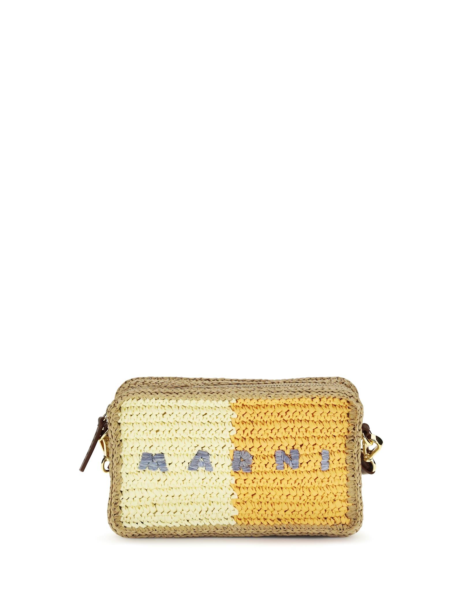 marni raffia shoulder bag