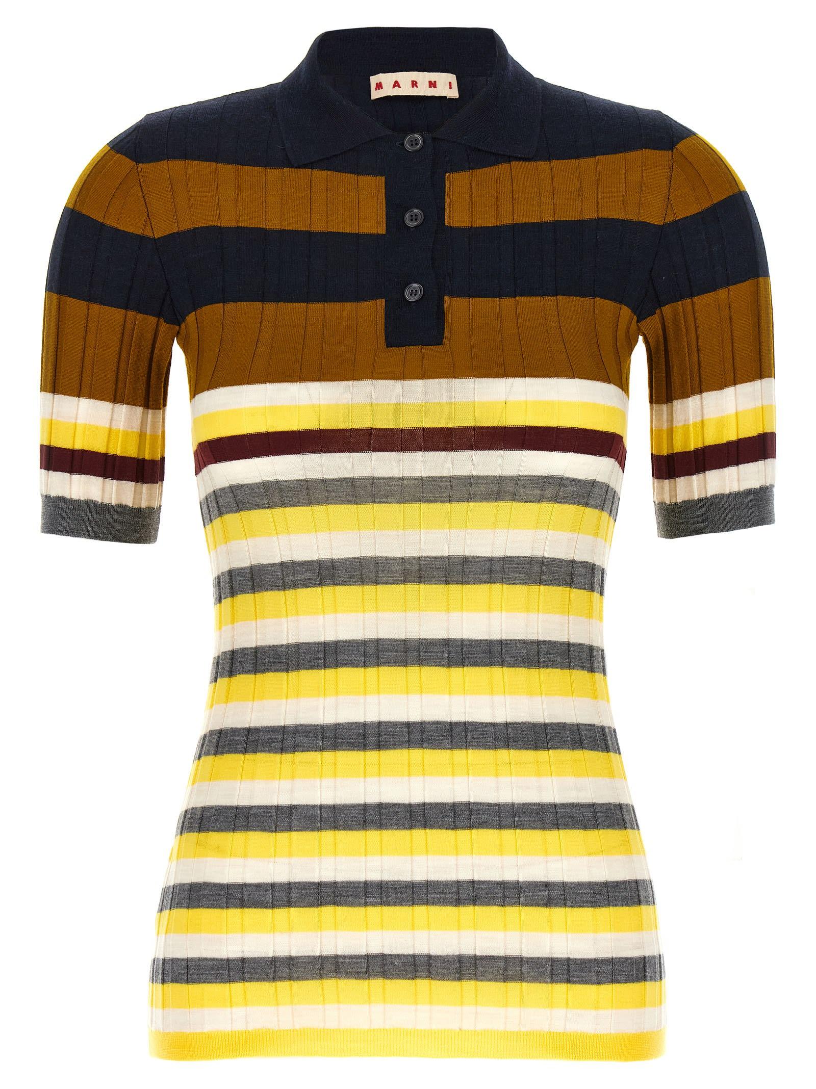 marni ribbed wool polo shirt