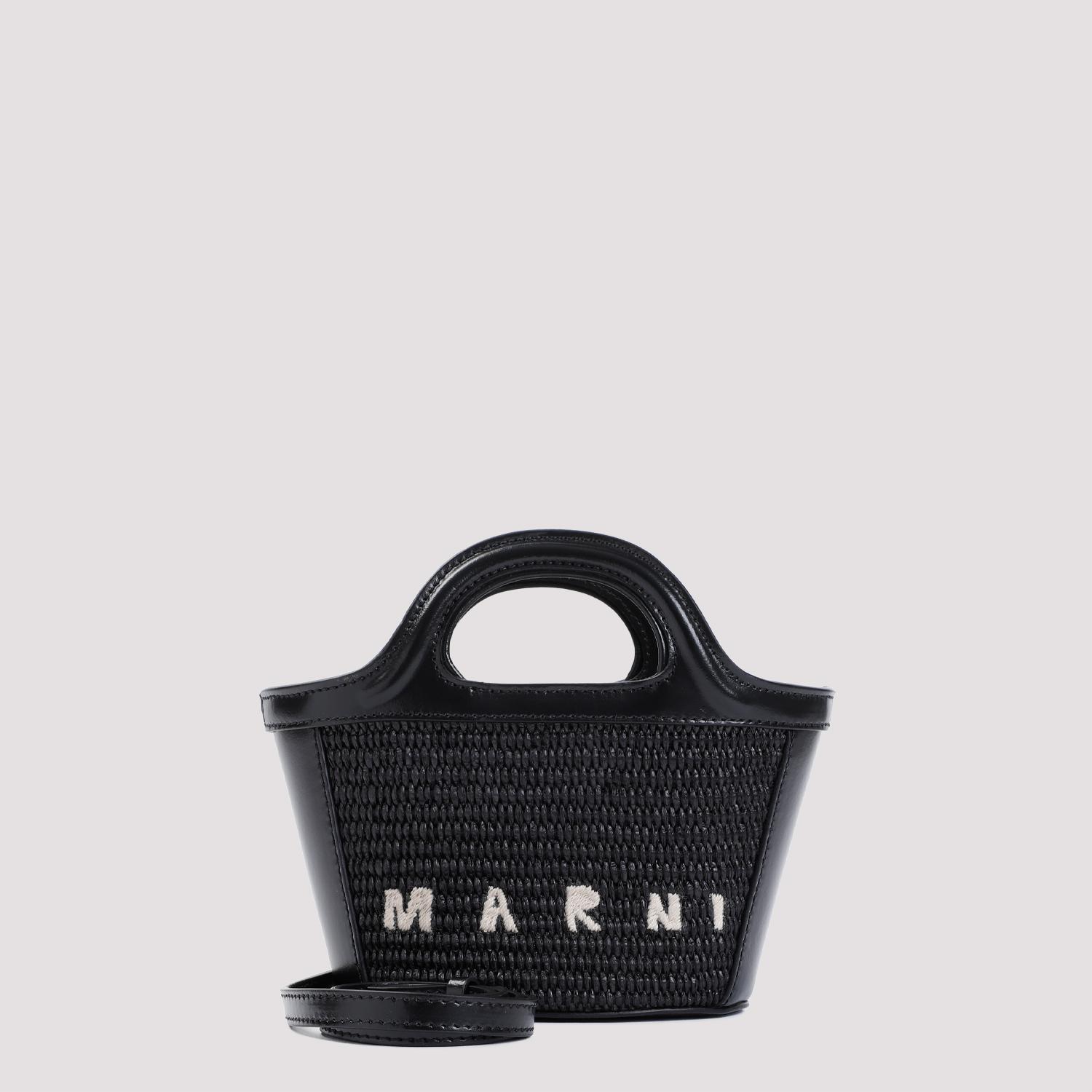 marni tropicalia micro bag black cotton polyamide - women