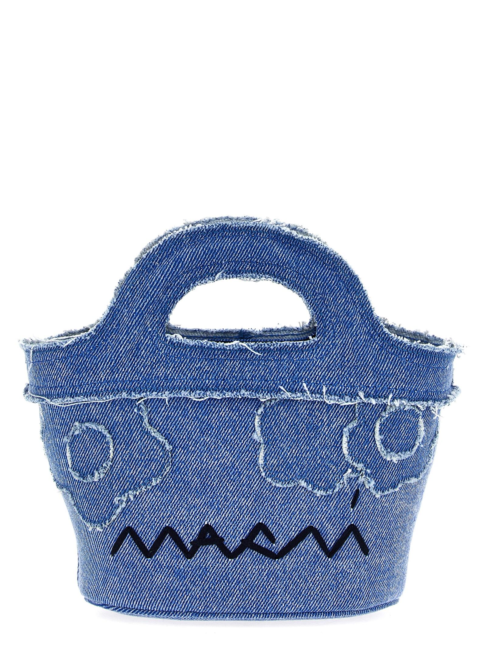 marni tropicalia micro handbag light blue cotton hand bags - women