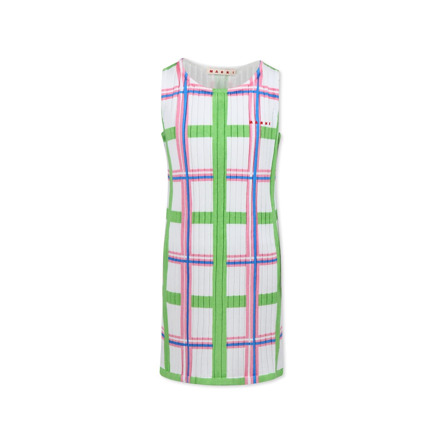 marni white dress for girl with logo