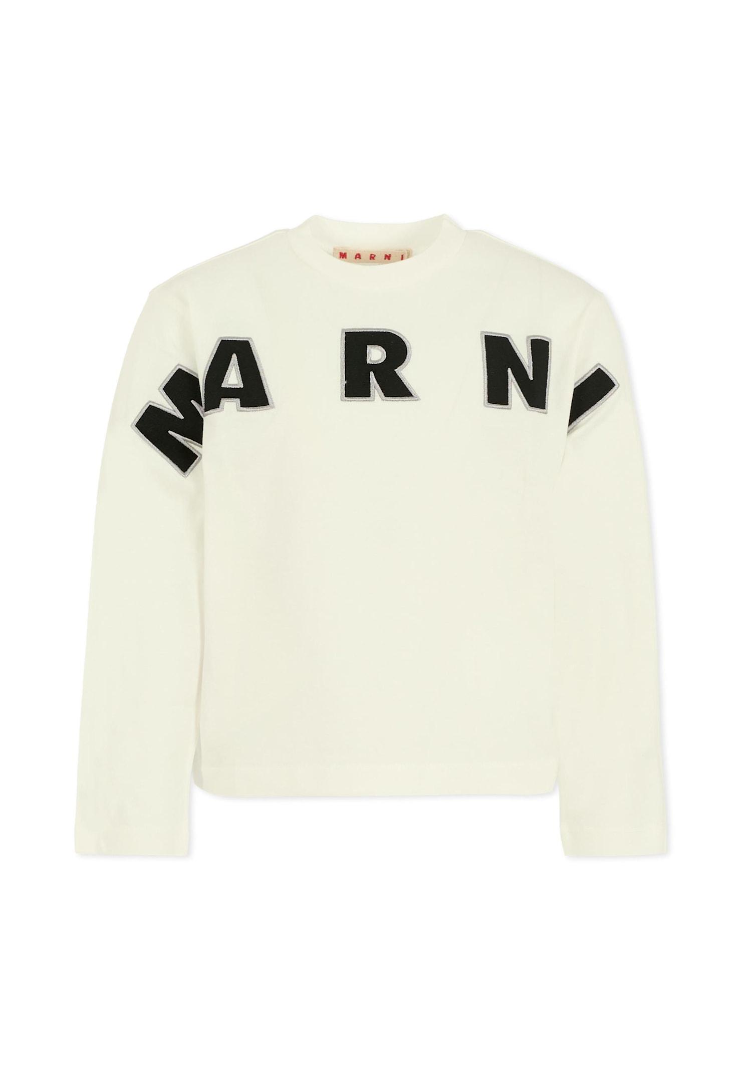 marni white t-shirt for girl with logo