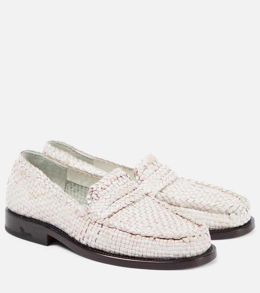 marni woven leather loafers