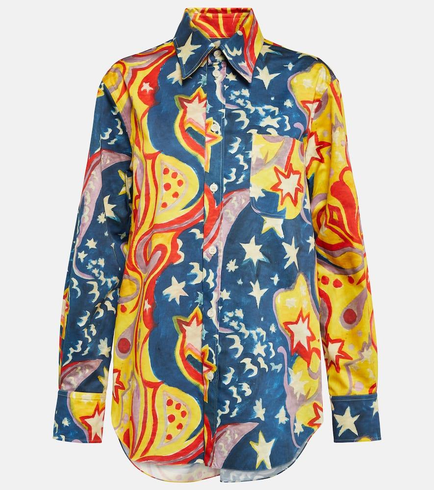 marni x no vacancy inn printed cotton shirt