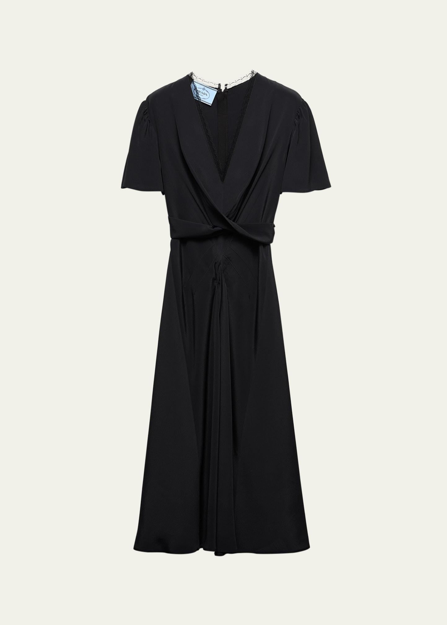 marocaine crossover short-sleeve midi dress