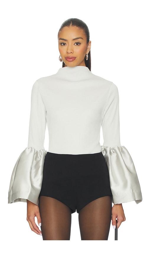 marques ' almeida puff sleeve top in ivory.