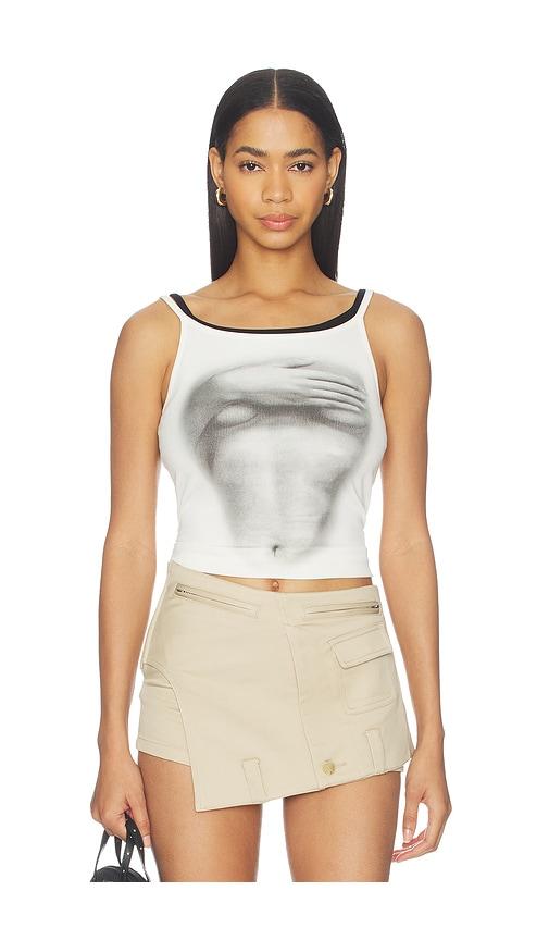 marrknull printed camisole in white.
