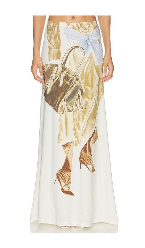 marrknull printed skirt in white.