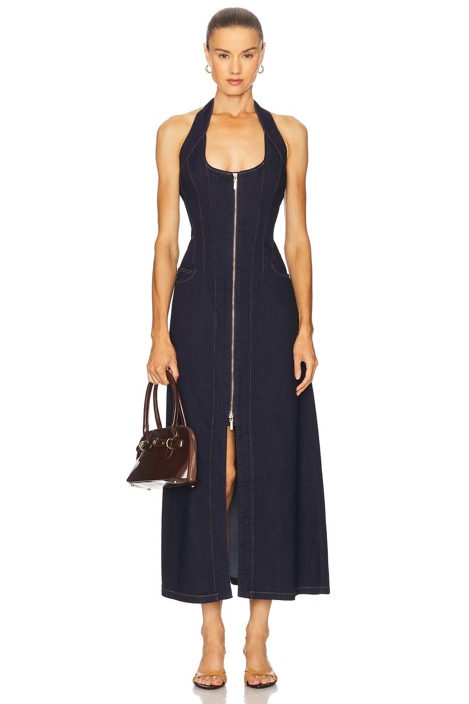 martel denim midi dress