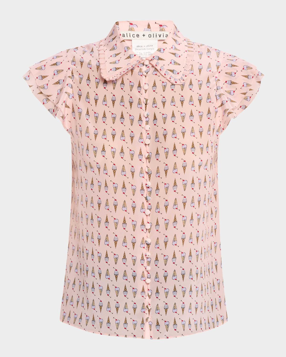 martel flutter-sleeve blouse