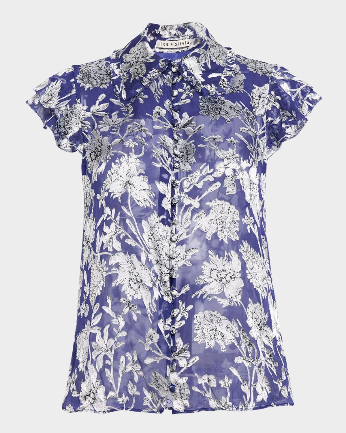 martel flutter-sleeve blouse