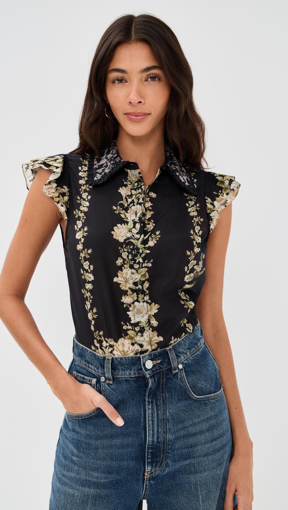 martel flutter sleeve blouse