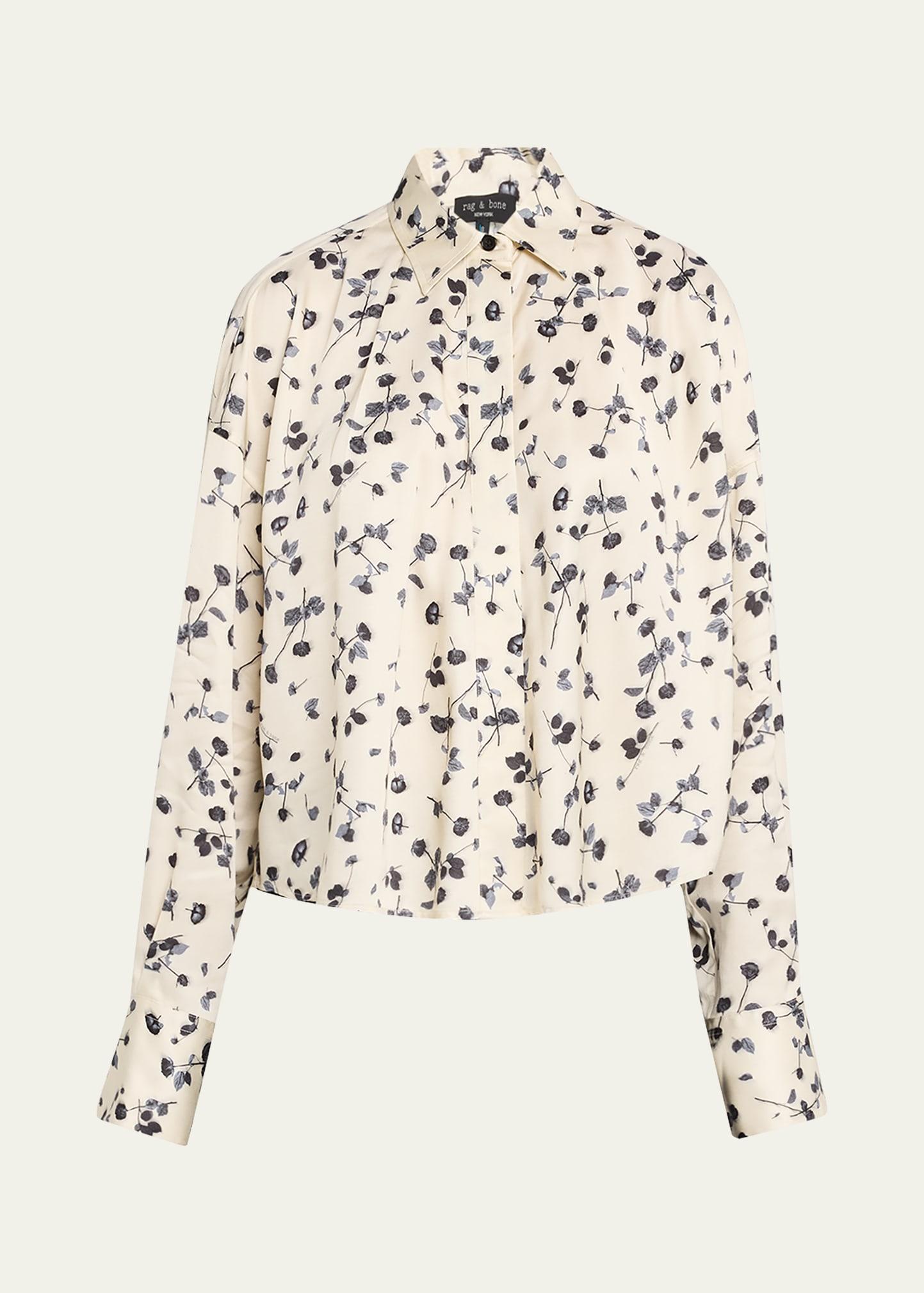martha floral satin shirt