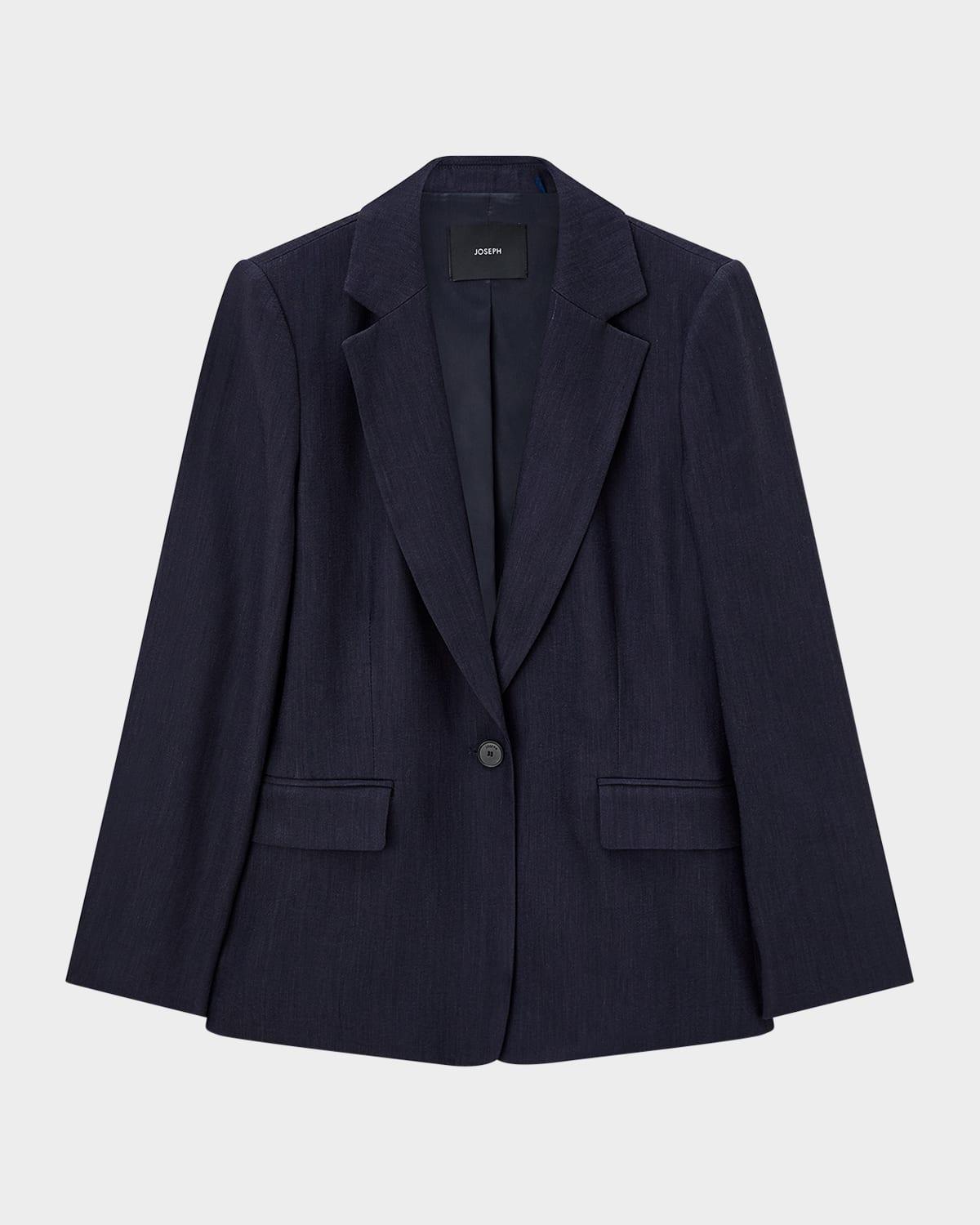 marty single-button stretch linen jacket
