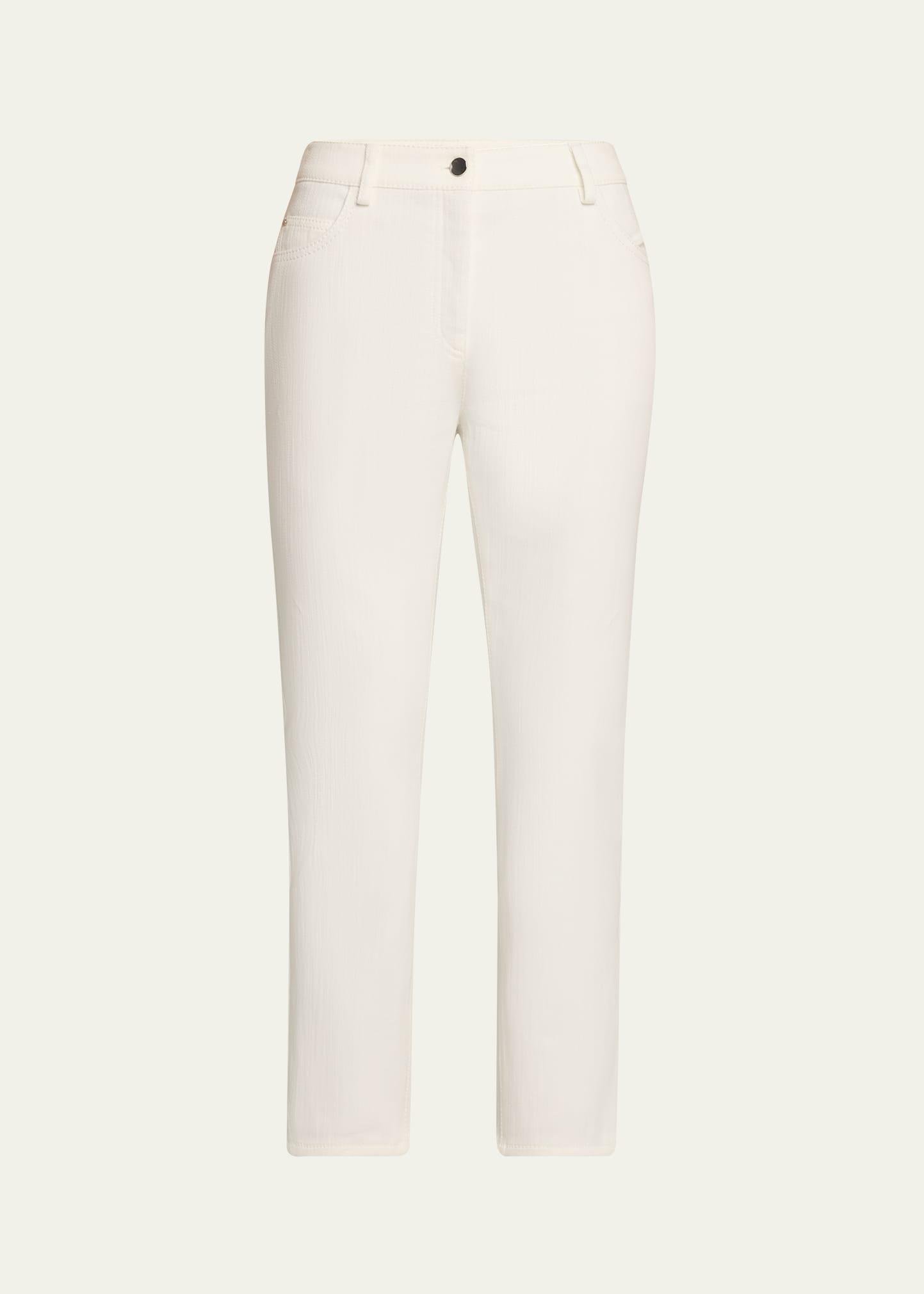maru slim-leg ankle stretch denim pants