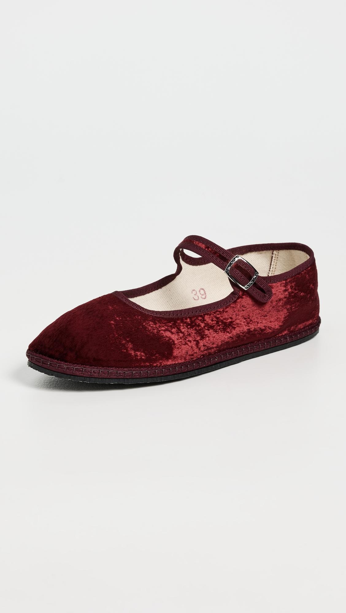 mary jane satin velvet flats