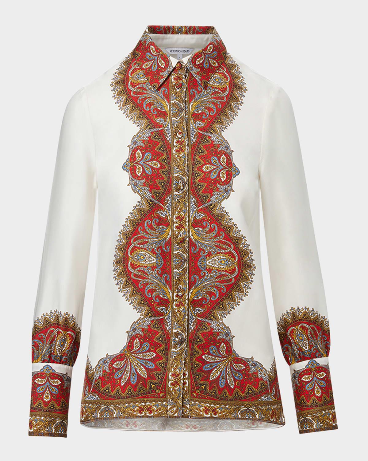 maryam linen paisley top