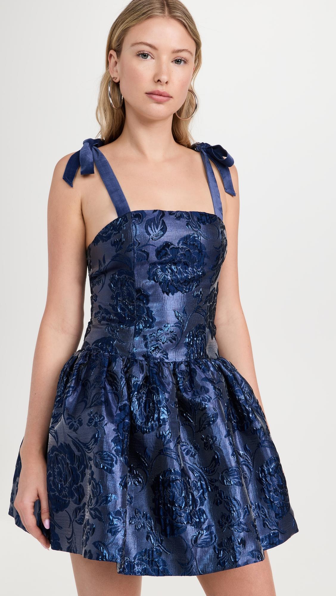 maryann tie shoulder drop waist mini dress