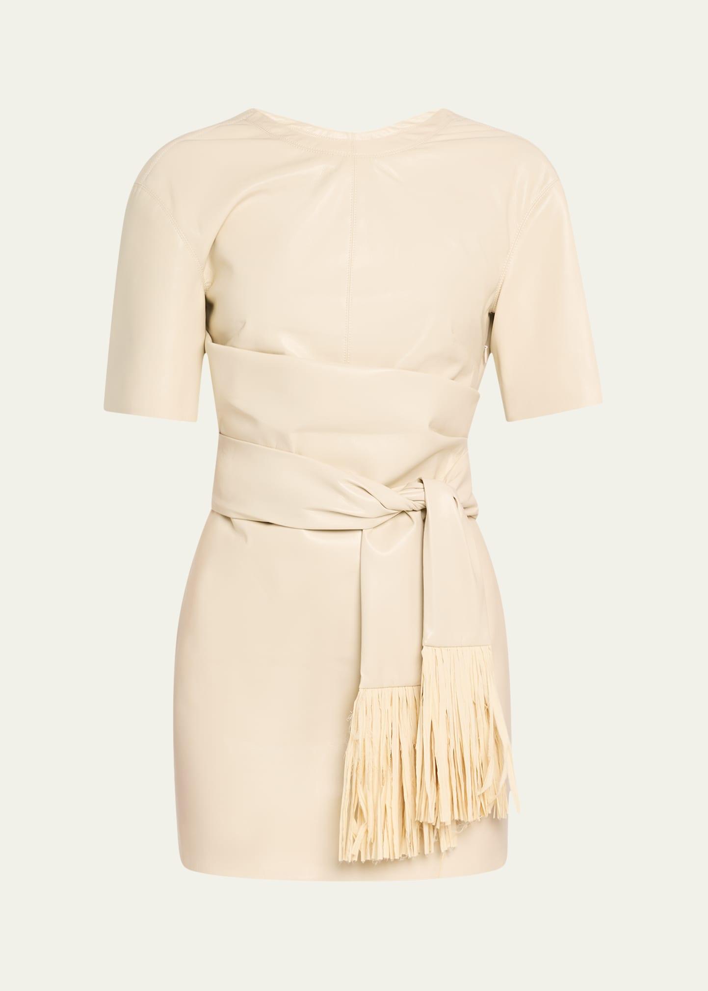 maryl alt-leather shirtdress