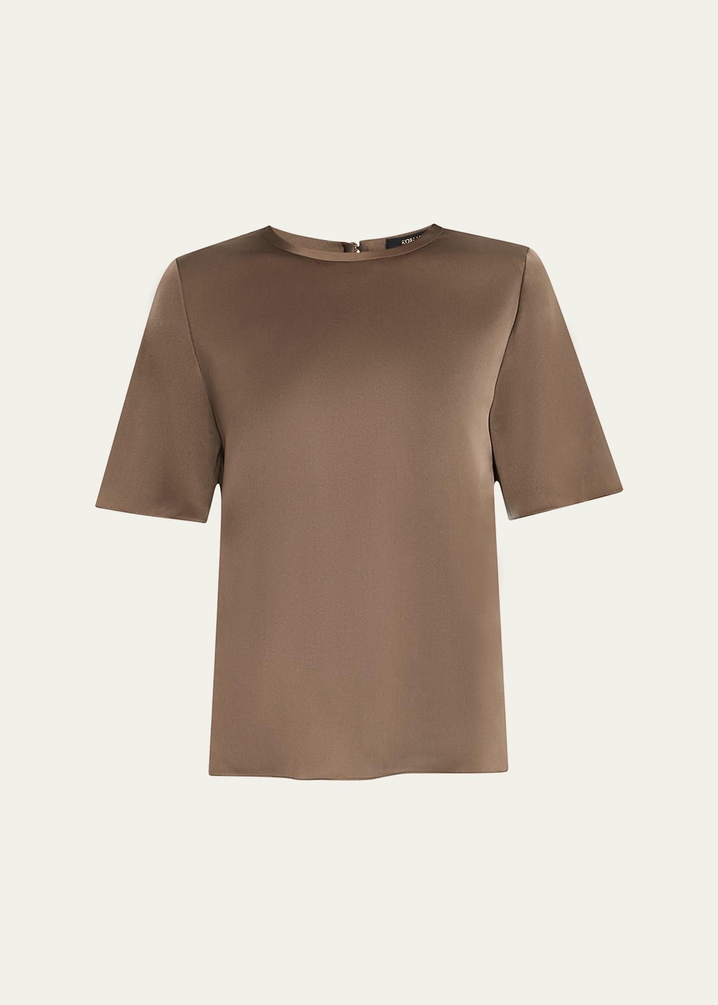 maryl crewneck cotton-linen blouse