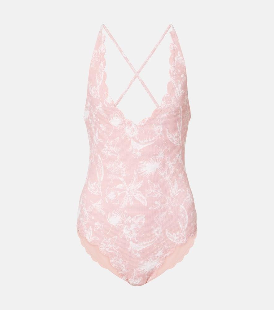 marysia north maillot floral scalloped swimsuit