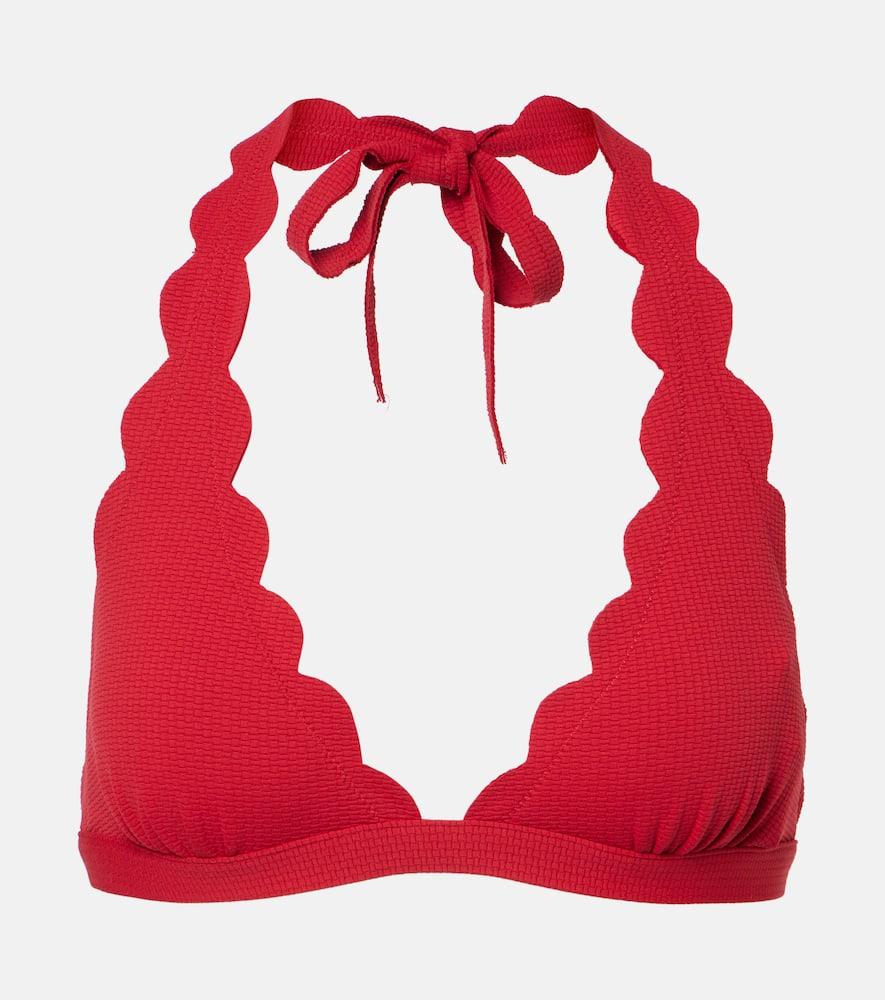 marysia spring scalloped halterneck bikini top
