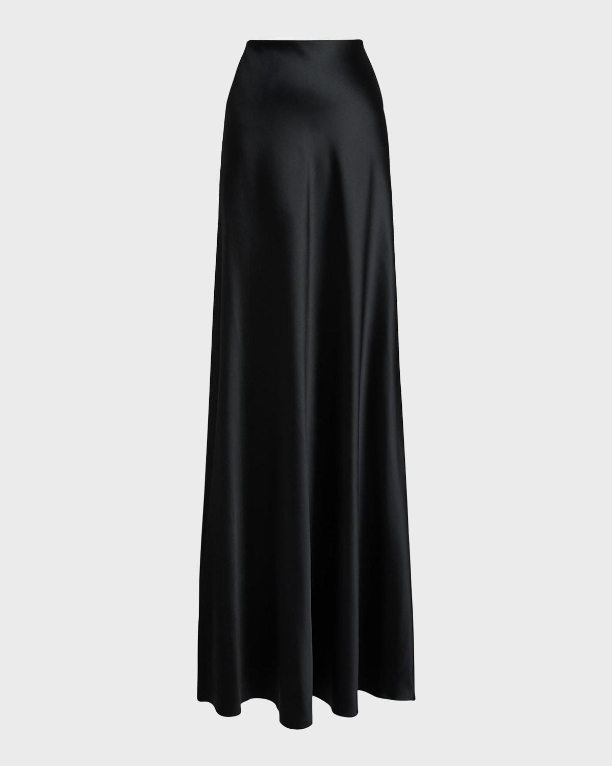 masina luxury stretch satin maxi skirt