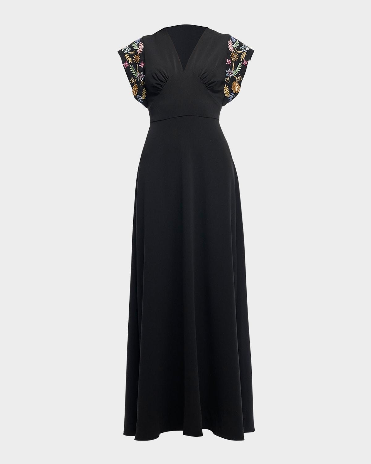 matassa floral embellished empire gown