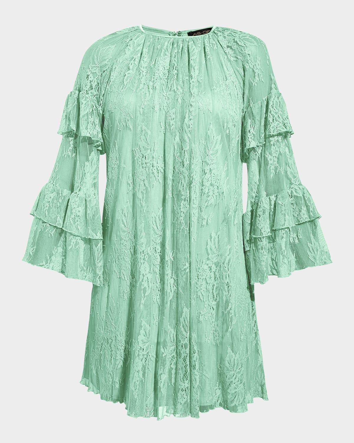 matcha lace mini dress
