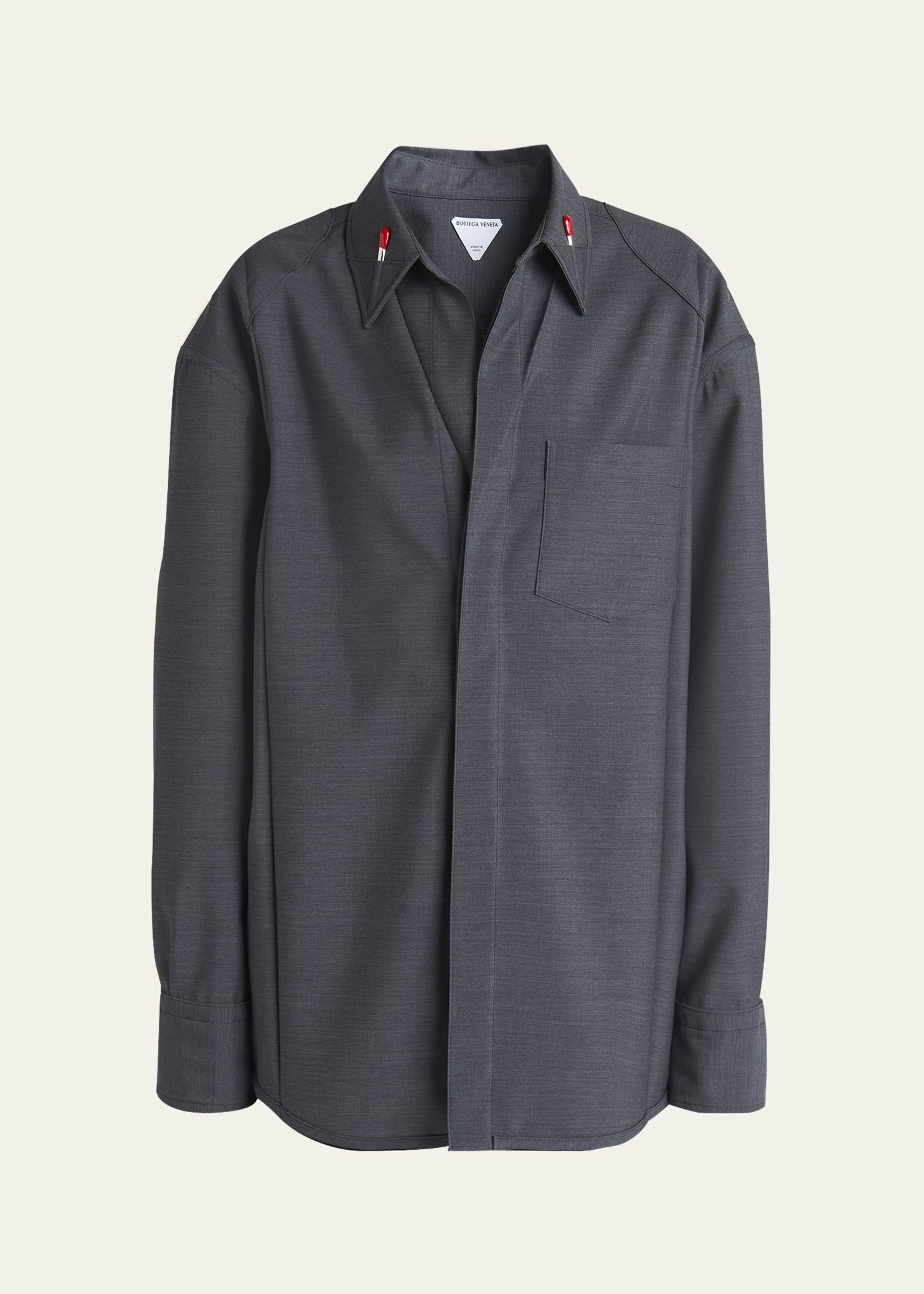 matches-collar travel light wool shirt