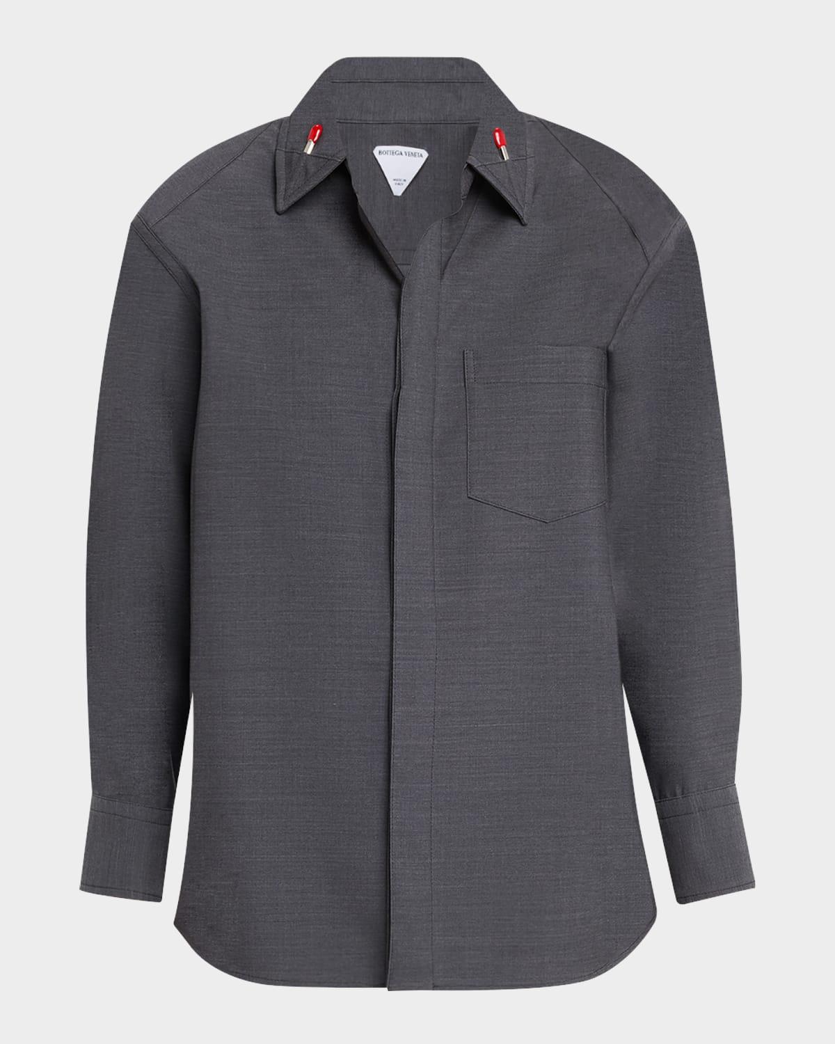 matches-collar travel light wool shirt