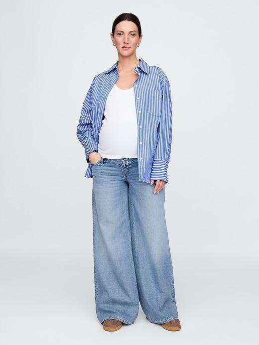 maternity true waistband full panel ultrasoft baggy jeans