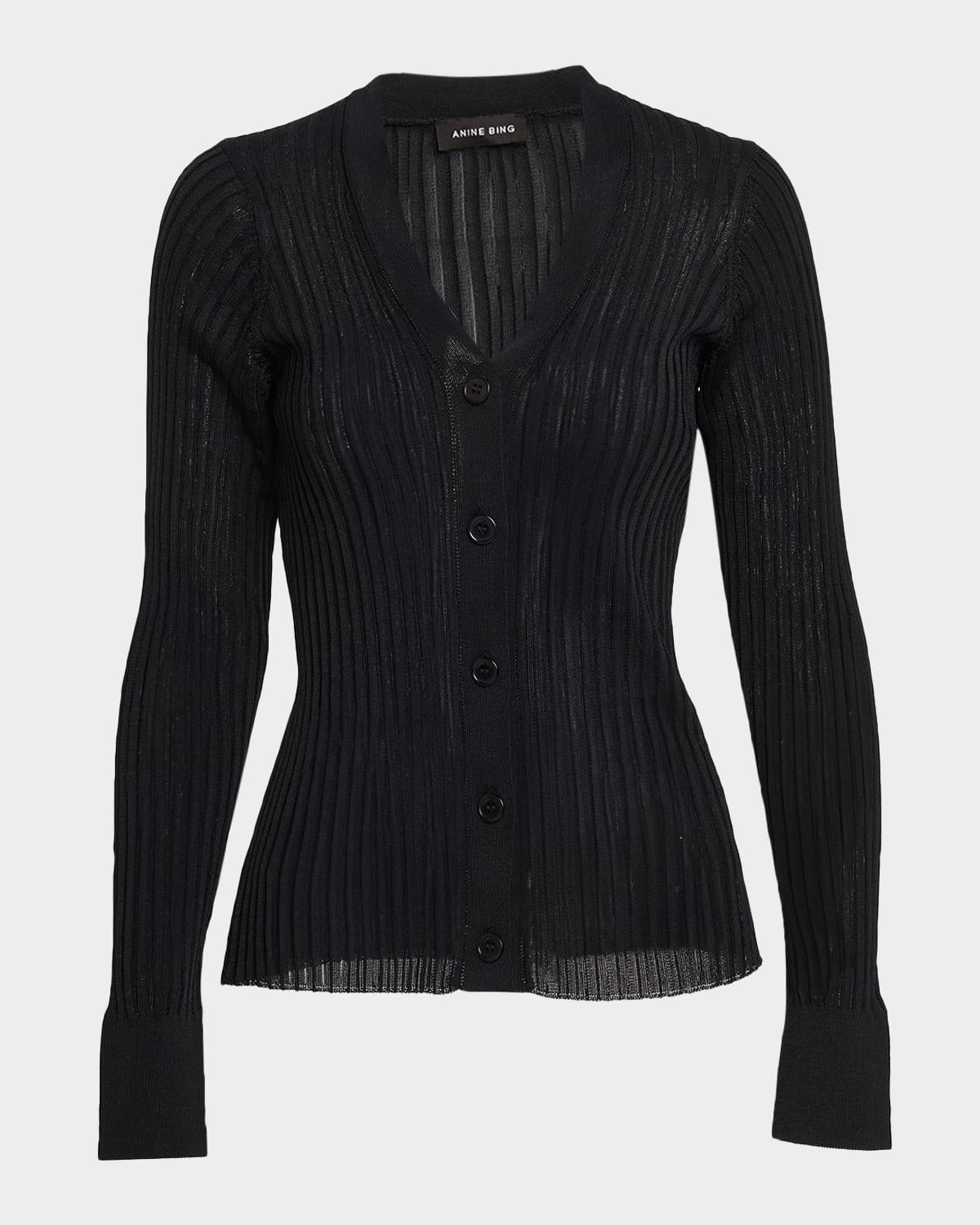 matheo fitted rib cardigan