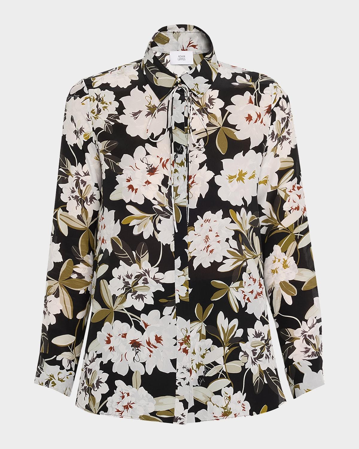 mathias floral-print crepe de chine shirt