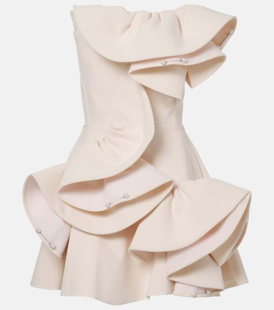 maticevski bridal embellished ruffled minidress