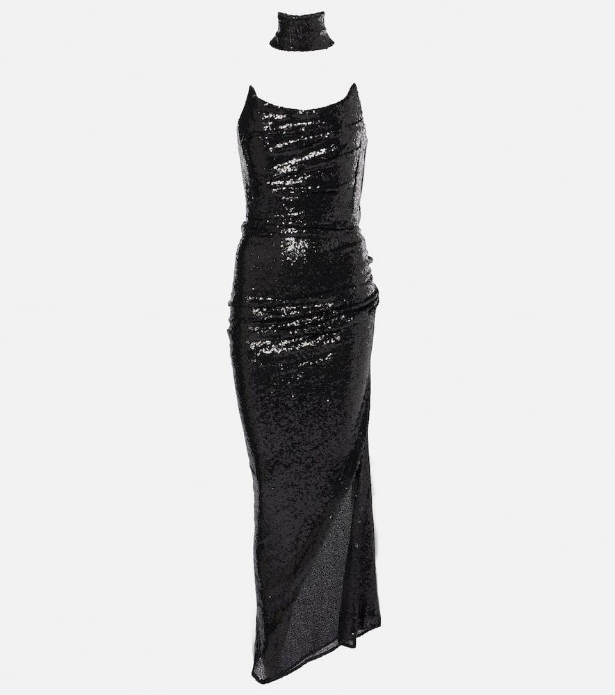 maticevski exhilarate sequined strapless gown