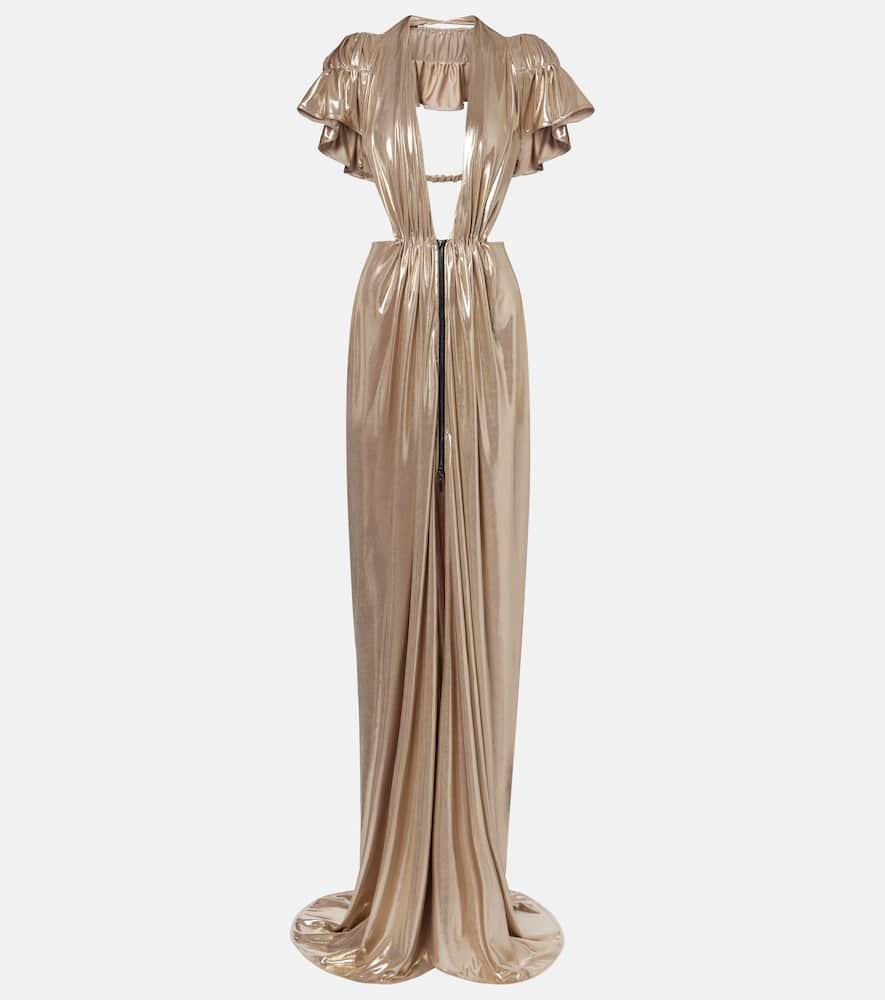 maticevski latitude gathered ruffled gown