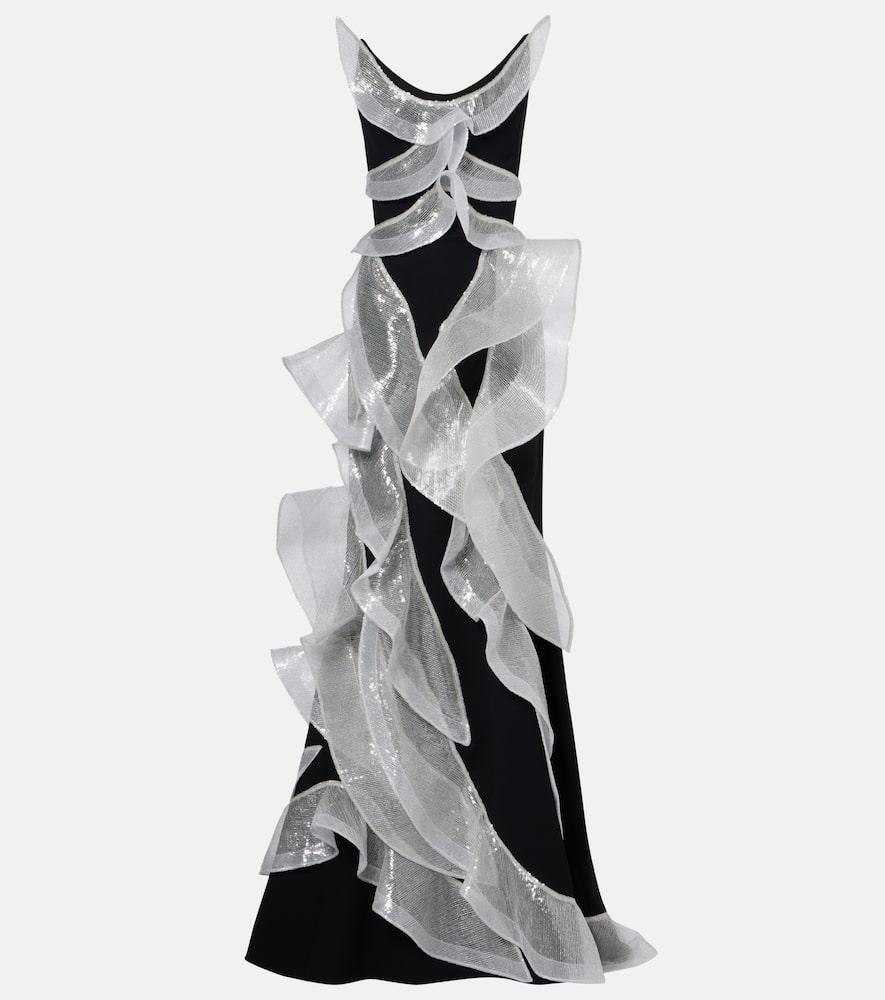 maticevski refraction sequined ruffled gown