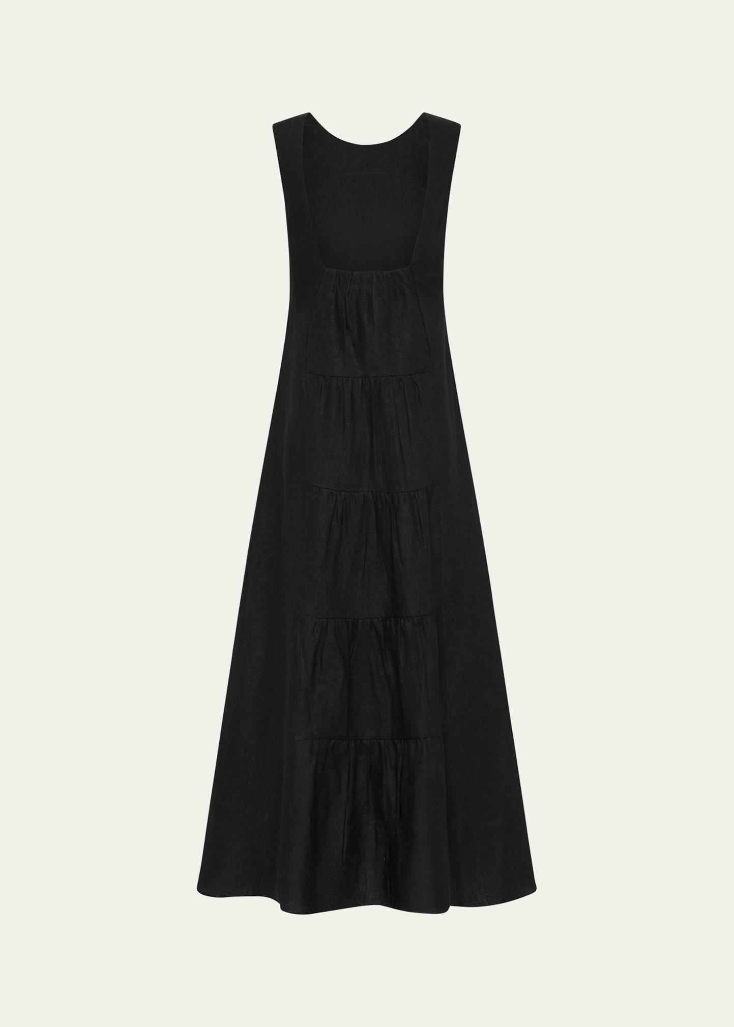 matilda tiered linen maxi dress
