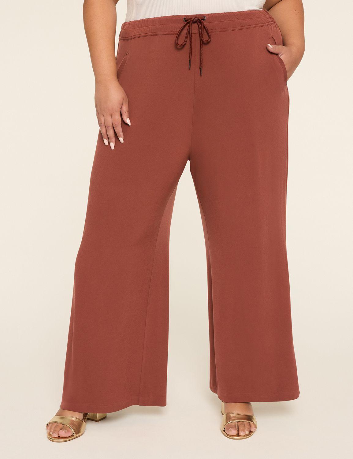 matte jersey pull-on wide leg pant