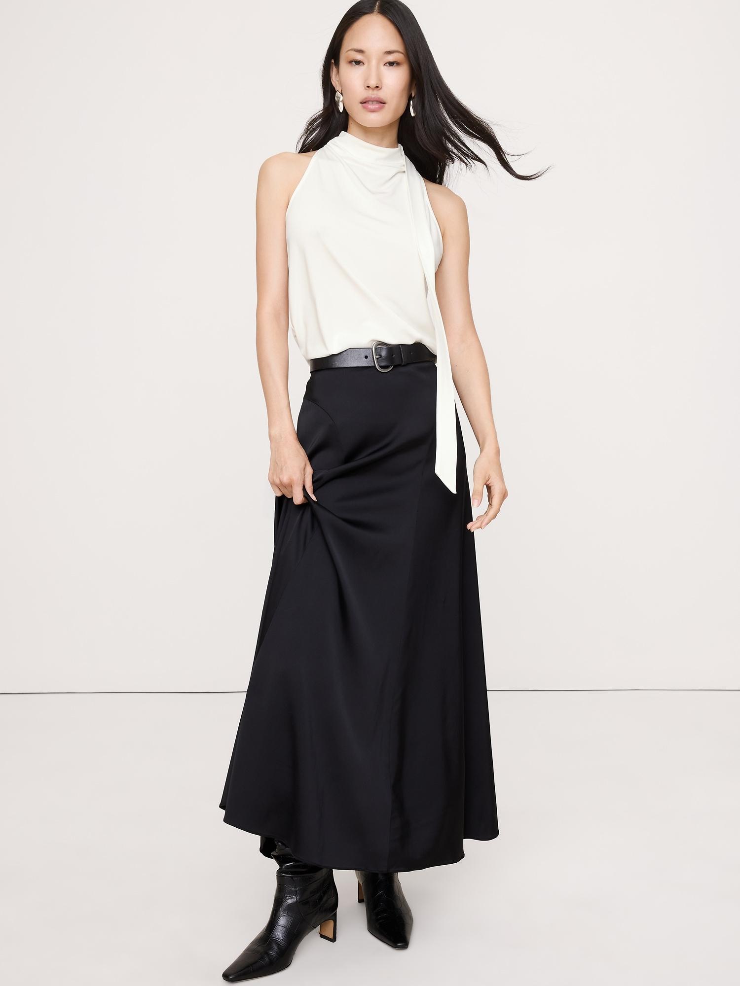 matte jersey scarf-neck top