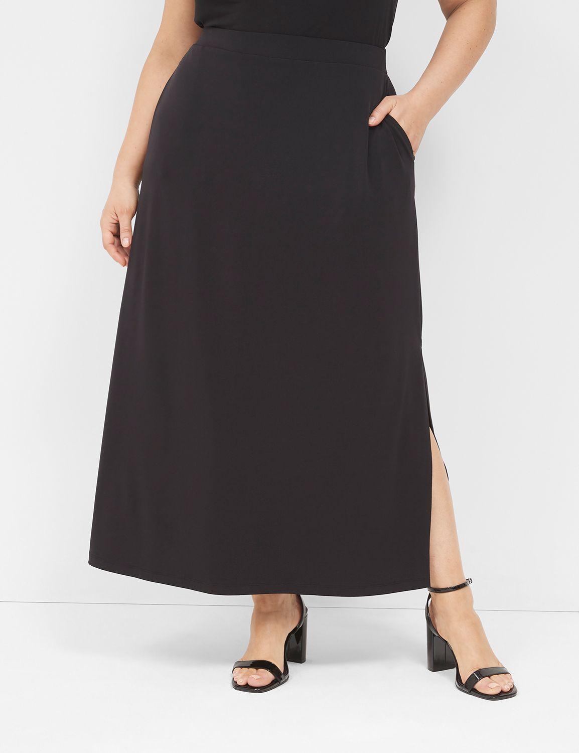 matte jersey side-slit maxi skirt