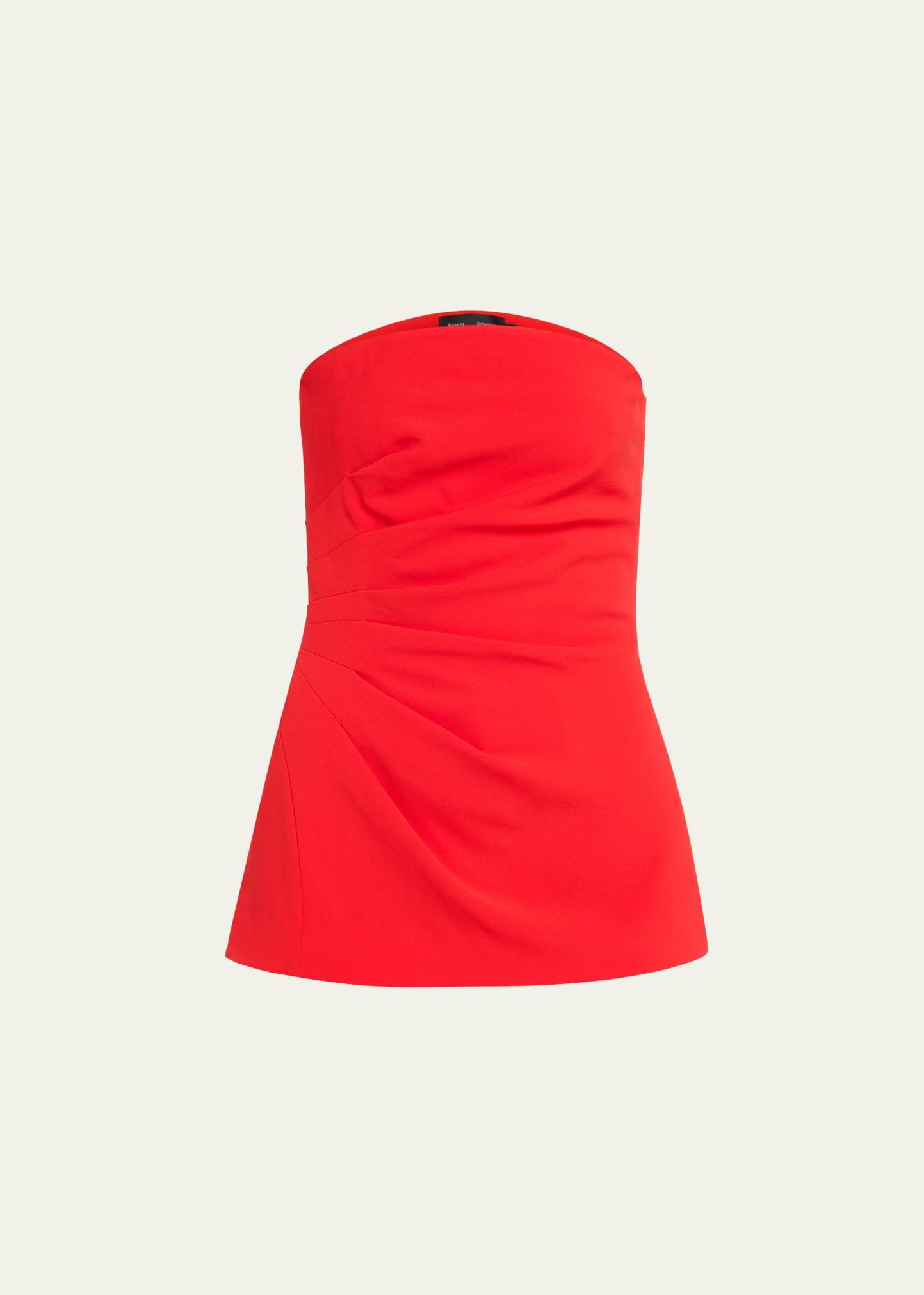 matte viscose crepe strapless top
