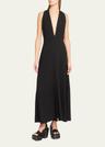 matte viscose crepe twist-back maxi dress